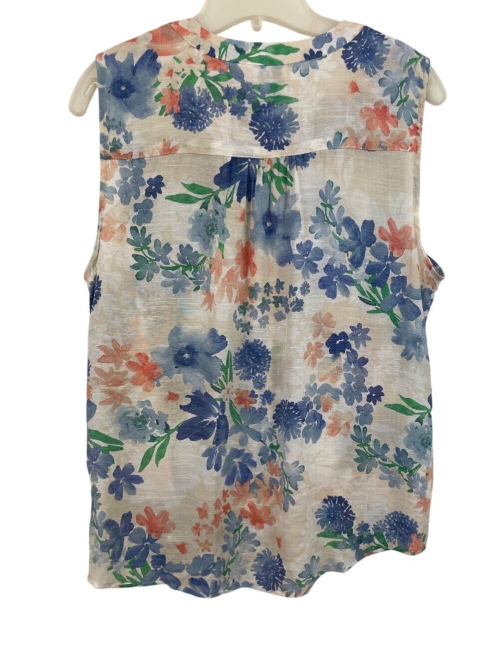 Zac & Rachel Floral Sleeveless Blouse With Front Tie Detail Size L - Picture 2 of 9